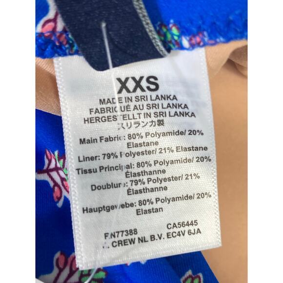 J.Crew Women's Ruched One-Shoulder Swimsuit 2XS Blue‎ Floral Print XXS - Picture 12 of 13